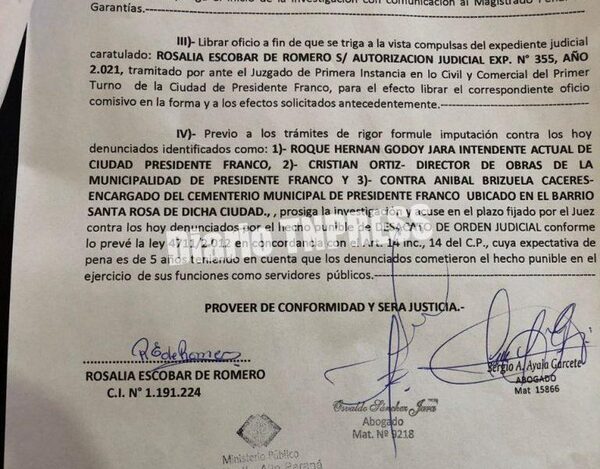 Fiscal de Franco no diligencia denuncia por desacato contra intendente y funcionarios – Diario TNPRESS
