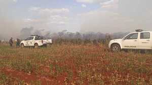 Incendio consume bosque y plantación de soja en San Juan del Paraná