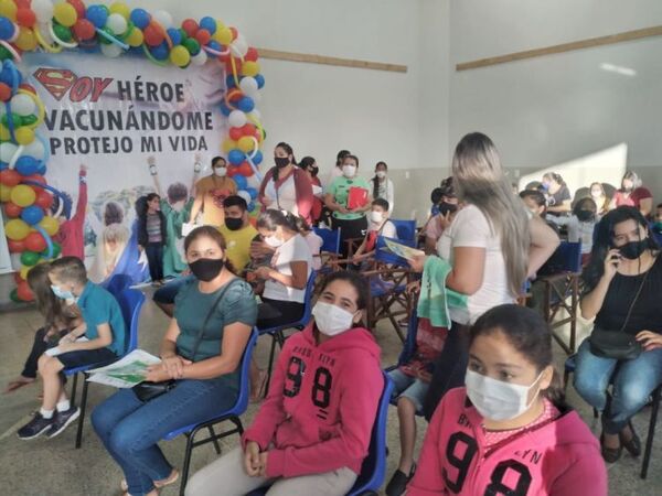 831 niños se vacunaron contra el covid en Amambay durante la primera jornada