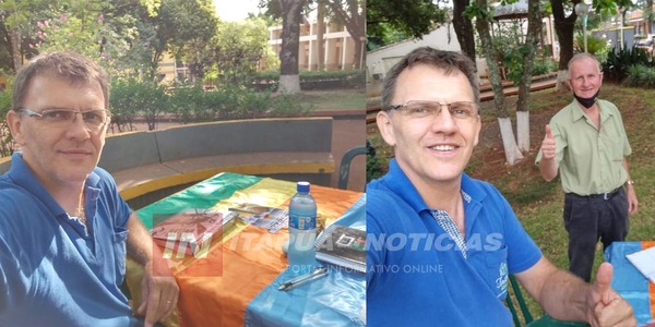 OBLIGADO: CONCEJAL HACE “OFICINA” EN LA PLAZA PARA ATENDER A LOS VECINOS - Itapúa Noticias