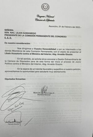 Diputados liberales presentan pedido de juicio político a Giuzzio - ADN Digital