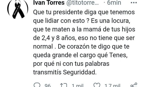 Tito Torres repudia a Mario Abdo: «Ni con tus palabras transmitís seguridad»