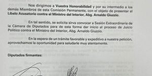 Diputados Liberales se adelantan y piden el juicio político de Giuzzo