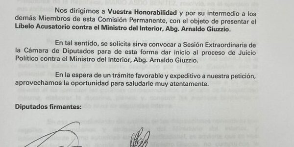 Diputados Liberales se adelantan y piden el juicio político de Giuzzo