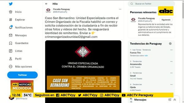 Ja’umína Fest: Fiscalía habilita correo para remisión de videos y fotos - ABC Noticias - ABC Color