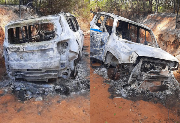 Hallan incinerado otro vehículo aparentemente utilizado por sicarios - Noticiero Paraguay