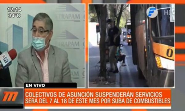 Colectivos de Asunción suspenderán servicios por 10 días | Telefuturo