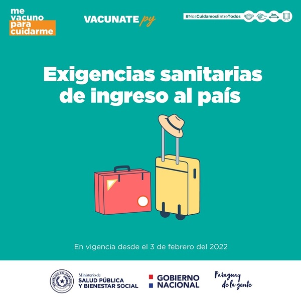 Desde mañana jueves, regirán nuevas exigencias sanitarias de ingreso al país