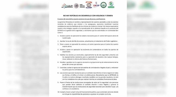 Diario HOY | Gremios repudian normalización de la violencia y piden acciones al Gobierno