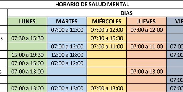 Socializan horarios de atención en el área de Salud Mental del Hospital Regional