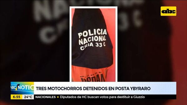 Tres motochorros detenidos en Posta Ybyraro - ABC Noticias - ABC Color