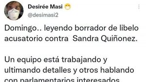 Los opositores analizan  el libelo acusatorio  contra  Sandra Quiñónez