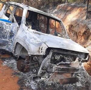 Al menos en Itapúa, Policia no maneja datos que vehiculo incinerado en San Pedro del Paraná fue utilizado por sicarios en Samber