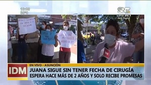 Juana sigue sin fecha de cirugía y decide manifestarse en IPS