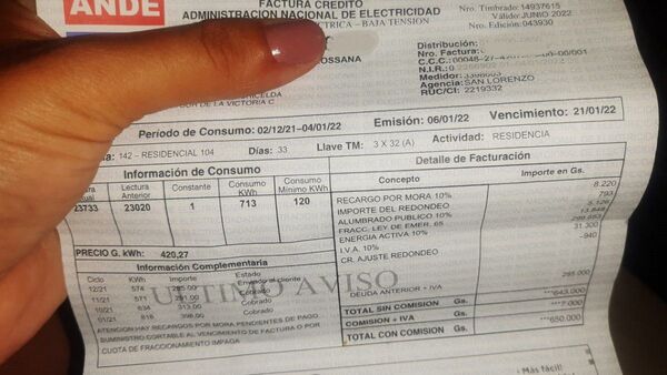 ANDE recuerda promoción para evitar corte de luz por facturas atrasadas