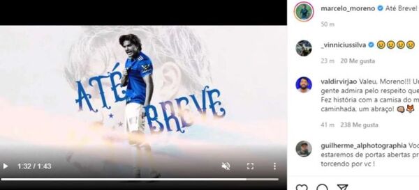 Marcelo Martins se despidió del Cruzeiro y se va a Cerro Porteño