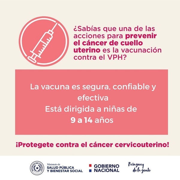 Cáncer de cuello uterino es prevenible con vacuna gratuita - Paraguay Informa