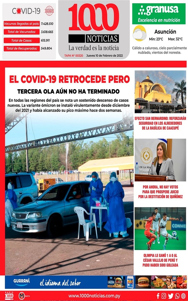 Portadas de este jueves 10 de febrero de 2022