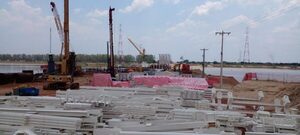 Puente Héroes del Chaco: completan base para pila principal de la Costanera Norte