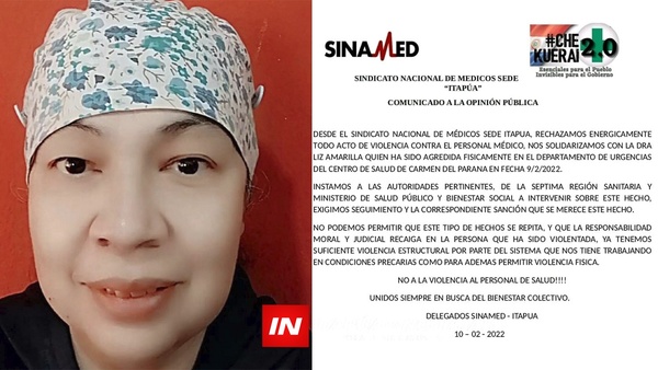 INDIGNACIÓN TRAS EL MALTRATO A DOCTORA DE CARMEN DEL PARANÁ - Itapúa Noticias