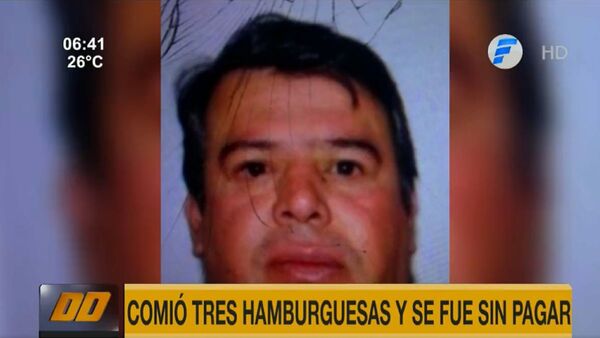 Exconcejal pidió tres hamburguesas y rajó sin pagar