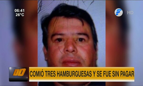 Comió tres hamburguesas y huyó sin pagar | Telefuturo