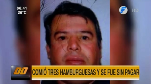 Exconcejal liberal huye sin pagar luego de comer tres hamburguesas, según denuncia