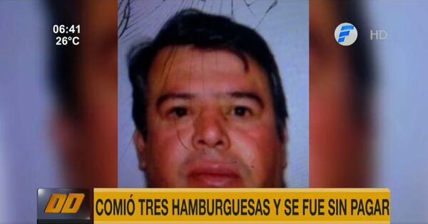 Exconcejal pidió tres hamburguesas y rajó sin pagar
