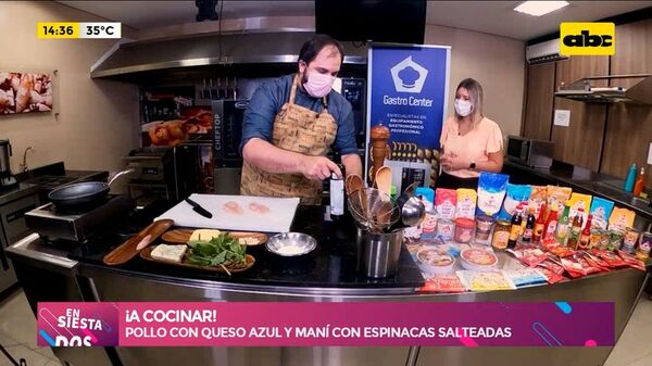 ¡A Cocinar! Pollo con queso azul y maní más espinacas salteadas - Ensiestados - ABC Color