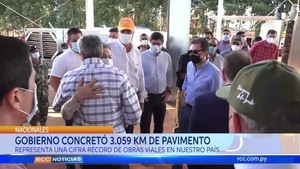GOBIERNO CONCRETA 3.059 KM DE PAVIMENTO