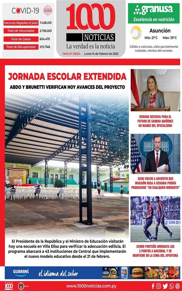 Portadas de este lunes 14 de febrero de 2022
