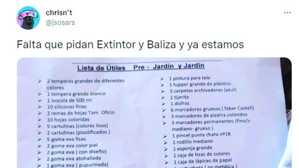Profe defiende la "lluvia" de útiles: "Es para todo el año"