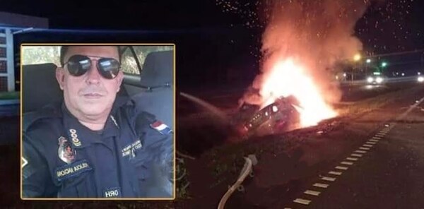 Policía muere tras chochar contra un camión - Noticiero Paraguay