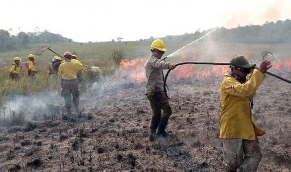 En Reserva San Rafael se combate un voraz incendio forestal