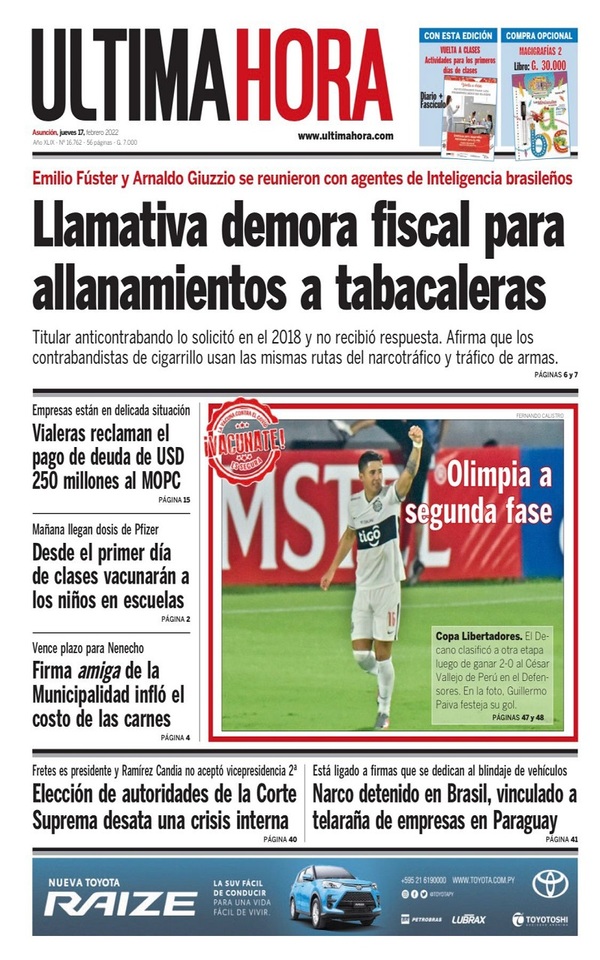 Portadas de este jueves 17 de febrero de 2022