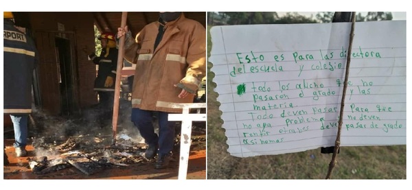 Incendio en escuela tras aplazo masivo: Individualizan a exalumno como presunto cómplice de responsables