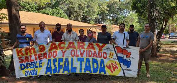 Vecinos piden continuar con el asfaltado en el km 9 Acaray - La Clave