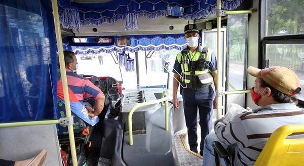 Anuncian control policial en buses desde el lunes