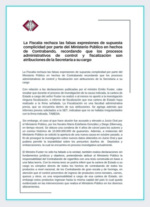 Fiscalía rechaza expresiones de Fúster y le recuerda que el contrabando es su responsabilidad - ADN Digital