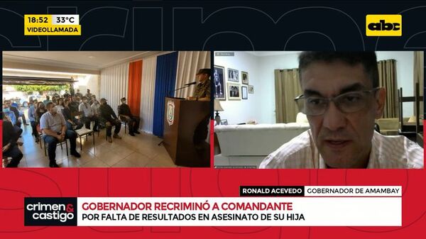 Gobernador de Amambay recriminó a Comandante por falta de resultados en asesinato de su hija - Crimen y castigo - ABC Color