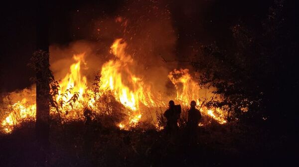 Incendio en Mocito Isla: bomberos siguen trabajando para evitar que el fuego afecte viviendas - Nacionales - ABC Color