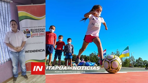 INTENDENTE CELEBRA LA LLEGADA DE PLAZAS DEPORTIVAS PARA SU COMUNIDAD - Itapúa Noticias