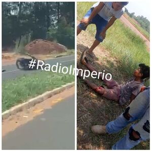 Conductor perdió el control de su motocicleta y chocó por una camioneta