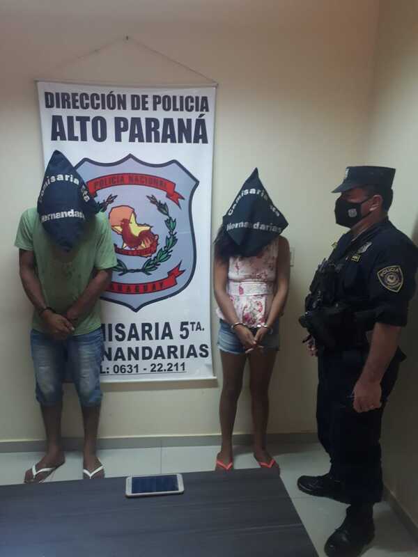 Pareja de delincuentes son detenidos por robo de celular - La Clave