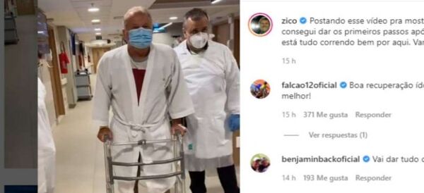 Zico da sus primeros pasos tras una operación de cadera