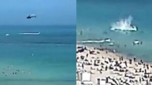 Se estrella helicóptero cerca de bañistas en Miami Beach