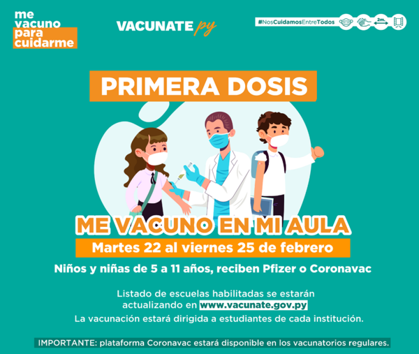 «Me vacuno en mi aula» se realizará desde mañana | OnLivePy
