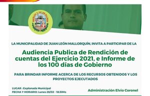 Coronel informará sobre sus 100 días de gestión