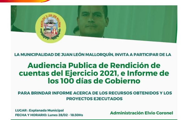 Coronel informará sobre sus 100 días de gestión