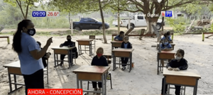 Concepción: Niños comienzan actividades escolares bajo árboles | Noticias Paraguay